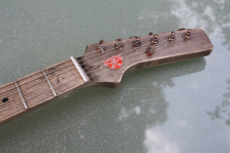 Texas Lancero 6 string tele-style cigar box guitar,  Bill Lawrence USA pickups, aged hardware