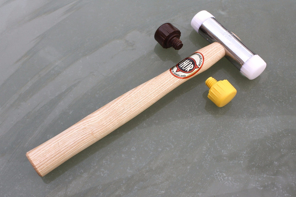Fretting hammer by Thor, two durable non-marring nylon faces provided.