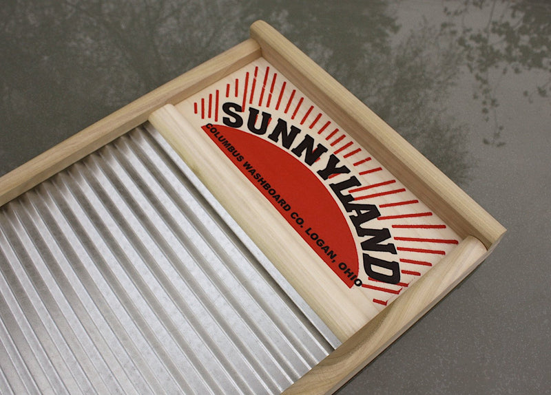 "Sunnyland" USA made full-size washboard. Authentic skiffle & cajun percussion sound.